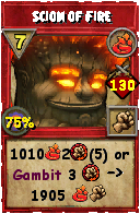 Wizard101 Fire spell card: Scion of Fire, Spell ID 2375