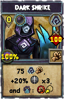 Wizard101 Shadow spell card: Dark Shrike, Spell ID 2336