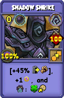 Wizard101 Shadow spell card: Shadow Shrike, Spell ID 2840