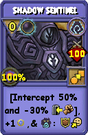 Wizard101 Shadow spell card: Shadow Sentinel, Spell ID 2841