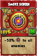 Wizard101 Fire spell card: Smoke Screen, Spell ID 2551