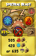 Wizard101 Balance spell card: Spectral Blast, Spell ID 2059