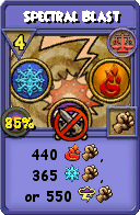 Wizard101 Balance spell card: Spectral Blast, Spell ID 2067
