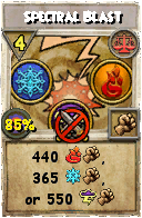 Wizard101 Balance spell card: Spectral Blast, Spell ID 2067