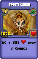 Wizard101 Life spell card: Sprite Queen, Spell ID 2755