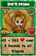 Wizard101 Life spell card: Sprite Swarm, Spell ID 2021