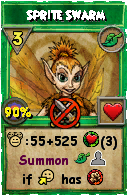 Wizard101 Life spell card: Sprite Swarm, Spell ID 2475