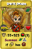 Wizard101 Life spell card: Sprite Swarm, Spell ID 2282
