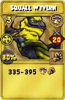Wizard101 Storm spell card: Squall Wyvern, Spell ID 2115
