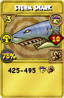 Wizard101 Storm spell card: Storm Shark, Spell ID 2174