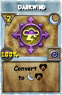 Wizard101 Moon spell card: Darkwind, Spell ID 2830