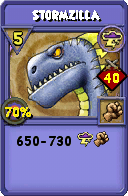 Wizard101 Storm spell card: Stormzilla, Spell ID 2063