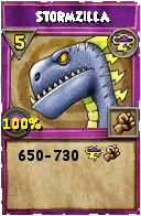 Wizard101 Storm spell card: Stormzilla, Spell ID 2704