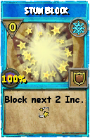 Wizard101 Ice spell card: Stun Block, Spell ID 2868