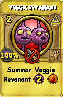 Wizard101 Myth spell card: Veggie Revanant, Spell ID 2095