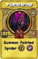 Wizard101 Myth spell card: Painted Spider, Spell ID 2101