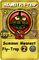 Wizard101 Myth spell card: Meanest Fly-Trap, Spell ID 2038