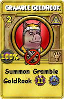 Wizard101 Myth spell card: Gramble GoldRook, Spell ID 2109