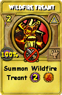 Wizard101 Myth spell card: Wildfire Treant, Spell ID 2113