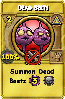 Wizard101 Myth spell card: Dead Beets, Spell ID 2039