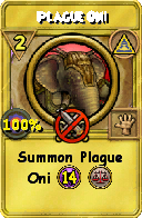 Wizard101 Myth spell card: Plague Oni, Spell ID 2091