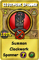 Wizard101 Myth spell card: Clockwork Spanner, Spell ID 2143