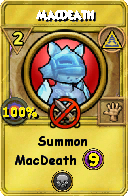 Wizard101 Myth spell card: MacDeath, Spell ID 2096