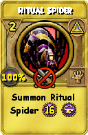 Wizard101 Myth spell card: Ritual Spider, Spell ID 2093