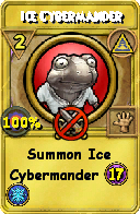 Wizard101 Myth spell card: Ice Cybermander, Spell ID 2155