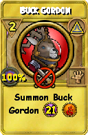 Wizard101 Myth spell card: Buck Gordon, Spell ID 2166