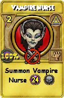 Wizard101 Myth spell card: Vampire Nurse, Spell ID 2046