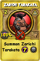 Wizard101 Myth spell card: Zarichi Tarakata, Spell ID 2215