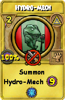 Wizard101 Myth spell card: Hydro-Mech, Spell ID 2601