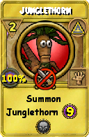 Wizard101 Myth spell card: Junglethorn, Spell ID 2994