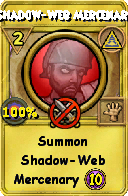 Wizard101 Myth spell card: Shadow-Web Mercenary, Spell ID 2833