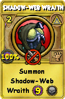 Wizard101 Myth spell card: Shadow-Web Wraith, Spell ID 2190
