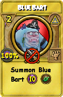 Wizard101 Myth spell card: Blue Bart, Spell ID 2456