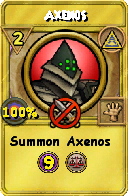 Wizard101 Myth spell card: Axenos, Spell ID 2819