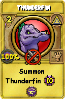Wizard101 Myth spell card: Thunderfin, Spell ID 2365