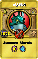 Wizard101 Myth spell card: Marcio, Spell ID 2521