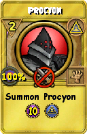 Wizard101 Myth spell card: Procyon, Spell ID 2760