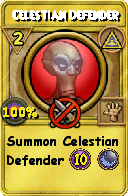 Wizard101 Myth spell card: Celestian Defender, Spell ID 2933