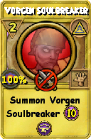 Wizard101 Myth spell card: Vorgen Soulbreaker, Spell ID 2246