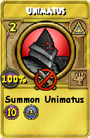 Wizard101 Myth spell card: Unimatus, Spell ID 2932