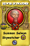 Wizard101 Myth spell card: Selwyn Skywatcher, Spell ID 2811