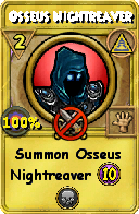 Wizard101 Myth spell card: Osseus Nightreaver, Spell ID 2383