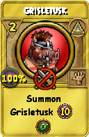 Wizard101 Myth spell card: Grisletusk, Spell ID 2544