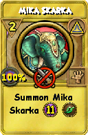 Wizard101 Myth spell card: Mika Skarka, Spell ID 2195