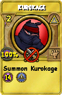 Wizard101 Myth spell card: Kurokage, Spell ID 2185