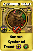 Wizard101 Myth spell card: Kyoukontei Treant, Spell ID 2353